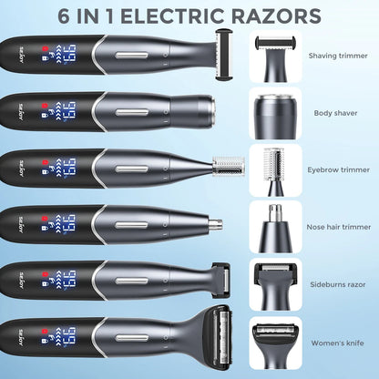 Sejoy 6 in1 Female Electric Epilator Body Hair Trimmer for Men Multifunctional Nose Trimmer Beard Ear Eyebrow Trimmer Shaver - AMULET RING STORE
