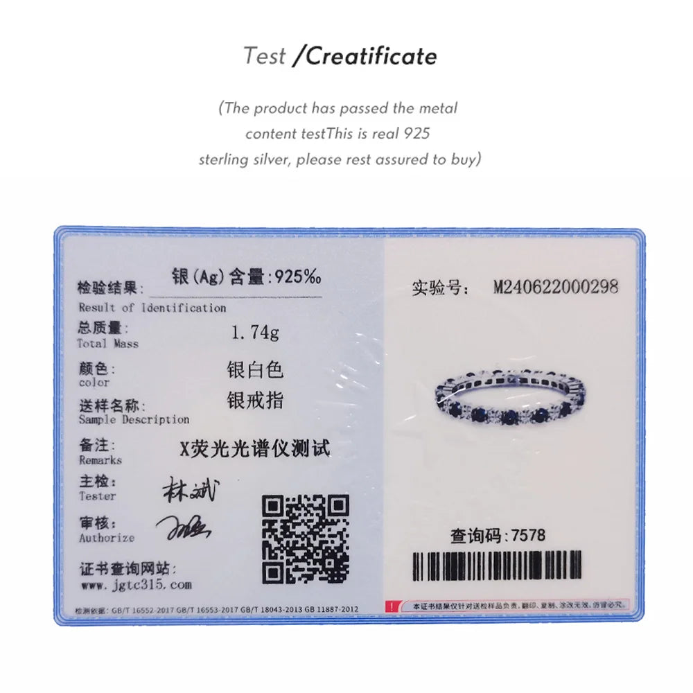 Monkton S925 Sterling Silver Thin Stackable Sapphire Rings for Women Sparkling Wedding Engagement Jewelry Set Кольца