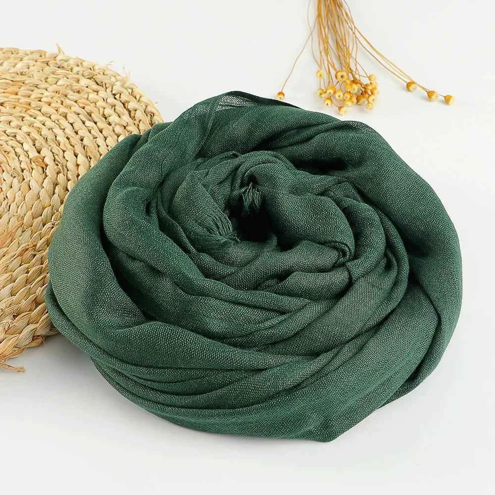 Autumn Winter New Cotton Linen Scarf For Women Girls Solid Color Sunscreen Scarves Soft Foulard Viscose Female Wrap Shawls
