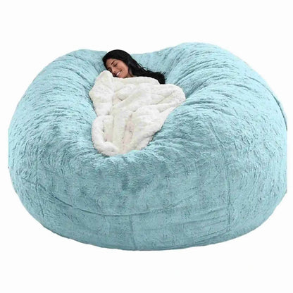 No Stuffed Gray Bean Bags Chair Giant Bean Bags Pouf Sofa Bed Puff Futon Room Seat Tatami Relax Lounge Furniture Only Bags Case