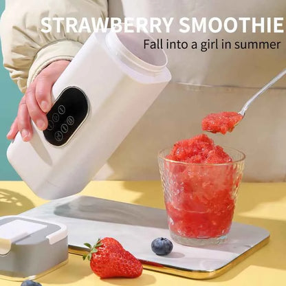 Portable USB Rechargeable Juicer Blender, Ice Crushing Fruit Juice Cup, Home & Outdoor Use, 12 Blades