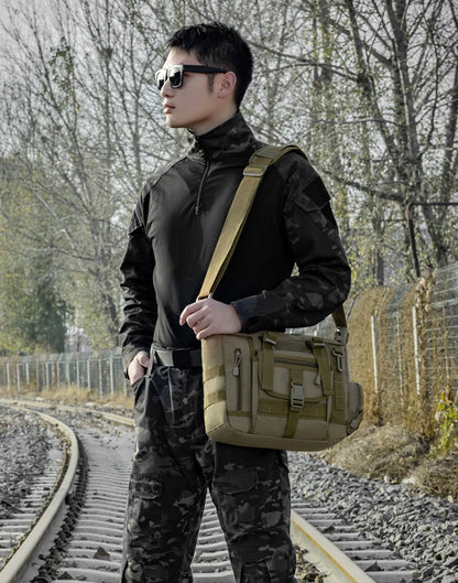 Men Camouflage Shoulder Bag Tactical Fishing Camping Tote Trekking Climbing Bags Large Multi-Pocket Travel Laptop Messenger Pack