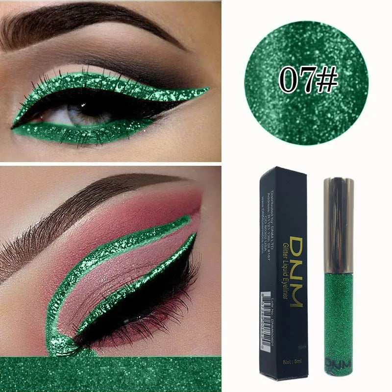 Glitter Eyeliner Vibrant Waterproof Long-Lasting for Flawless Eye Makeup Diamond Shiny Silver Rose Gold Eyeliner Beauty Cosmetic - AMULET RING STORE