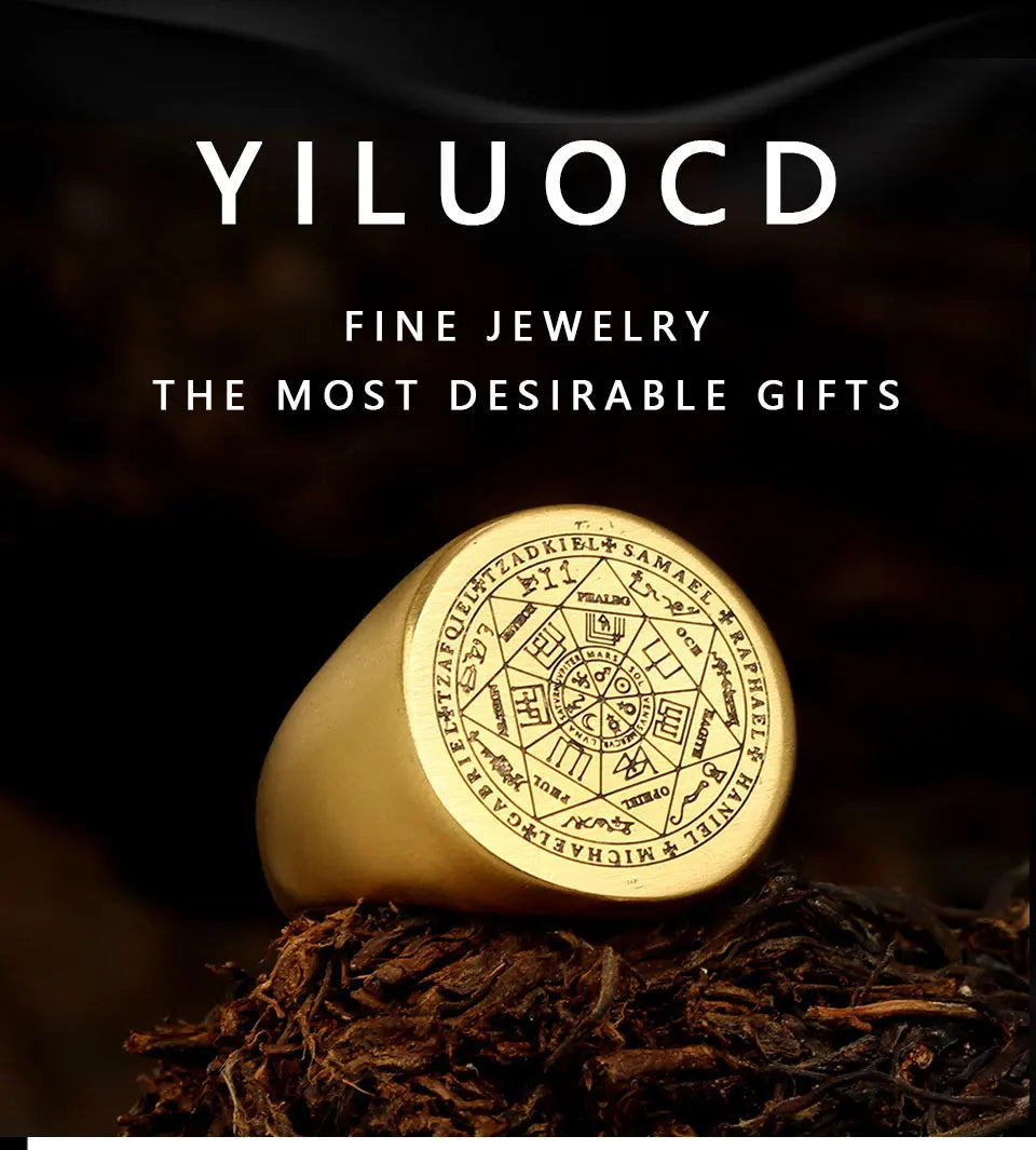 YILUOCD Seal of The Seven Archangels Rings for Men