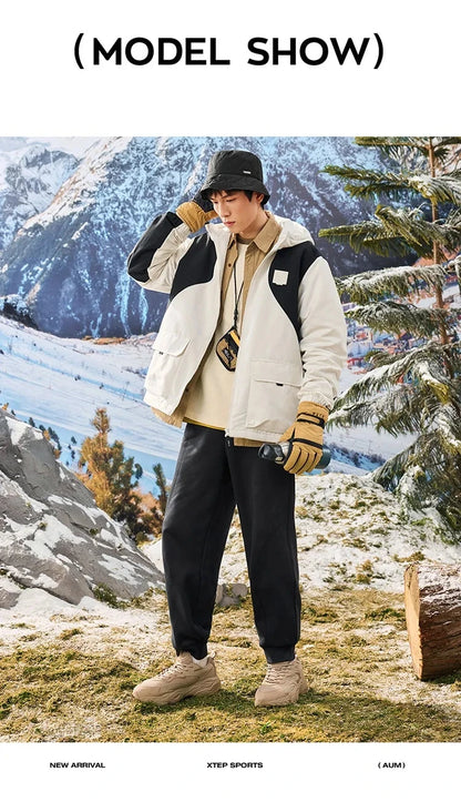 Xtep Trousers For Men And Women 2024 Winter Knitting Loose Exercise Sweatpants Casual Trendy Warm Soft Bottoms 876427630125