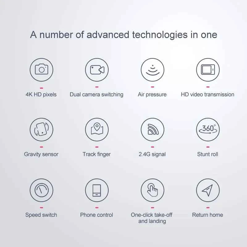 XT6 Mini Foldable Drone with 4K HD Camera, WiFi FPV, and Altitude Hold