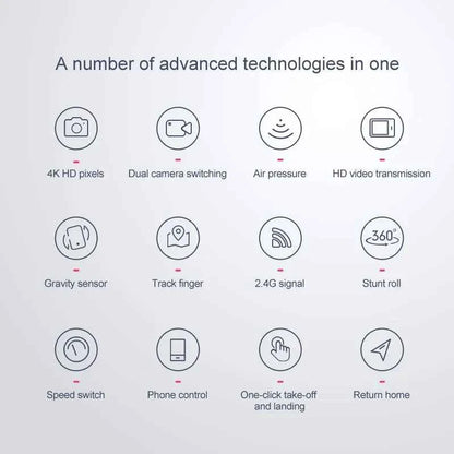 XT6 Mini Foldable Drone with 4K HD Camera, WiFi FPV, and Altitude Hold