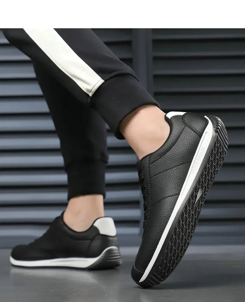 Leisure Running Summer Fashion Anti Slip Mountaineering PU Leather Sports Shoes Tennis Trend Hot Selling Men White Flat Shoes - AMULET RING STORE