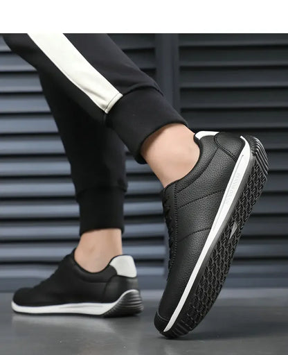 Leisure Running Summer Fashion Anti Slip Mountaineering PU Leather Sports Shoes Tennis Trend Hot Selling Men White Flat Shoes - AMULET RING STORE