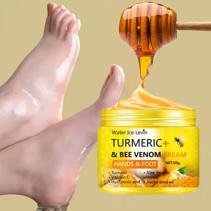 Turmeric Bee Venom Anti-Drying Crack Foot Cream Hand Cracked Repair Skin Removal Care Cream Dead Feet Hand Skin 50g - AMULET RING STORE