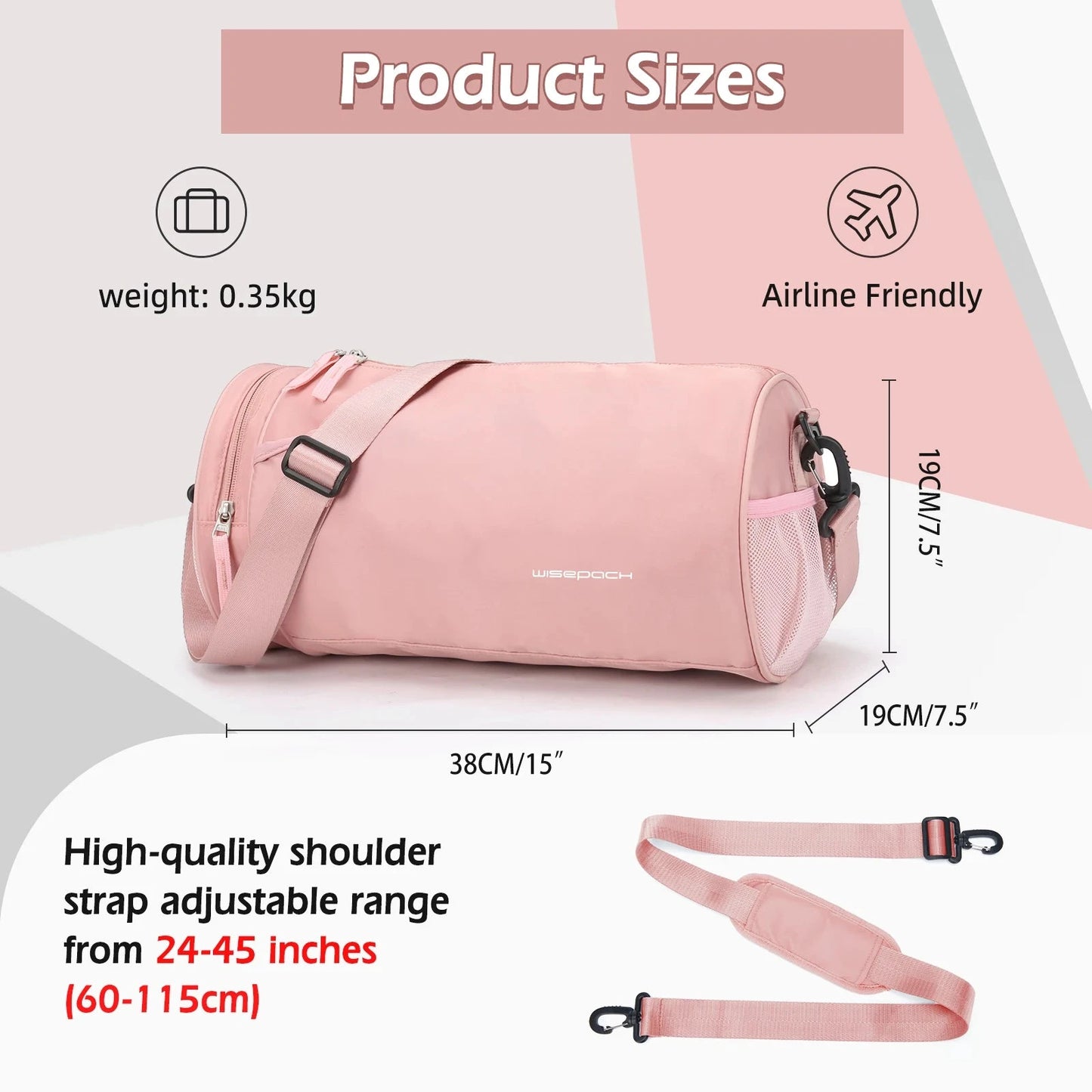 Sports Fitness Bag Women Travel Bag Multi-functional Handbag Yoga Bag Short-Distance Weekender Travel Package Swimming Gym Bags