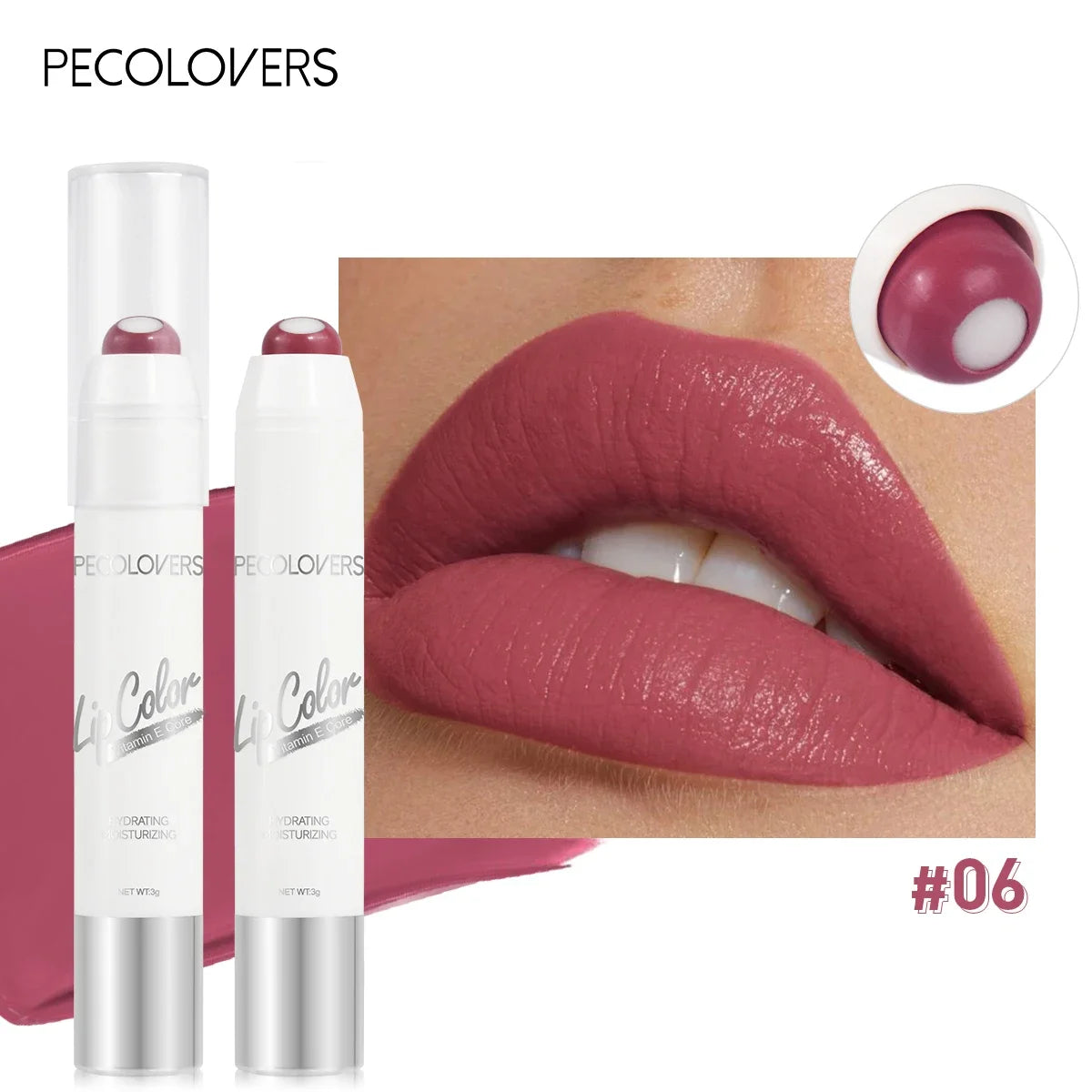 2-in-1 Nude Lipstick Matte Red Lip Balm Moisturizing 6 Colors Sandwich Lipstick Waterproof Long Lasting Non-stick Cup Lip Stick - AMULET RING STORE
