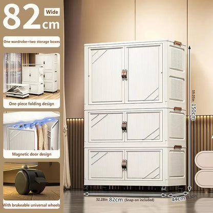 Multi-specification Multifunction White Folding Storage Cabinet Large Capacity Dustproof Wardrobe Storage Box - AMULET RING STORE