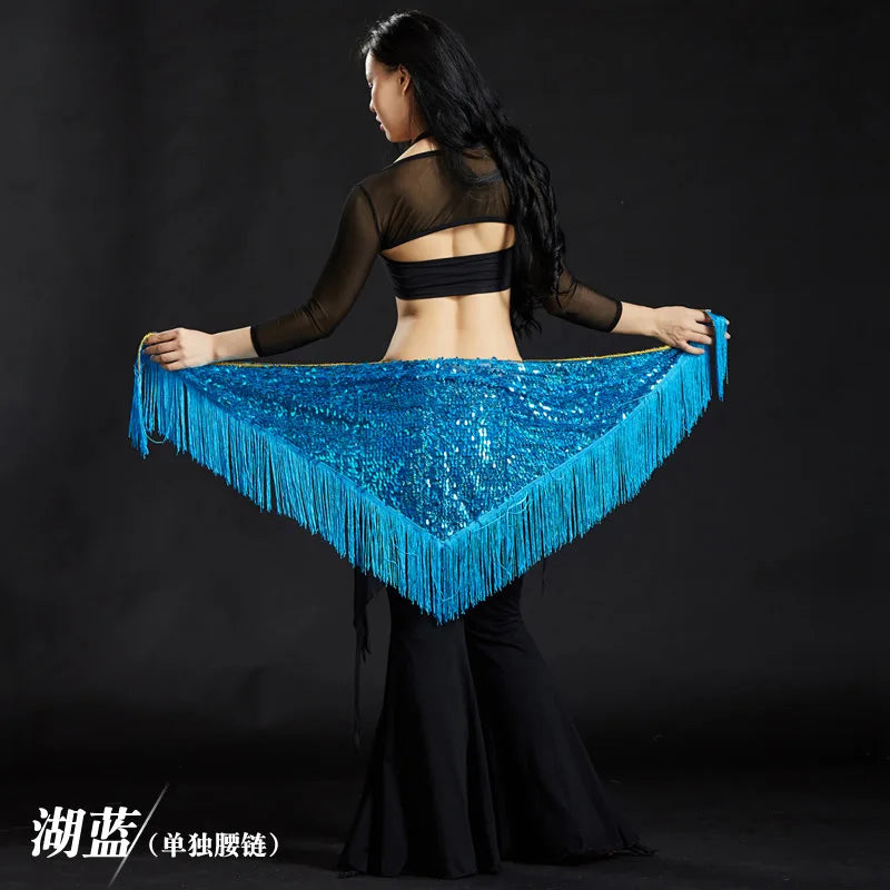 Wholesale Cheap Sexy Women Girls Sequin Triangle Shawl Hip Shawl Belly Dance Belts - AMULET RING STORE