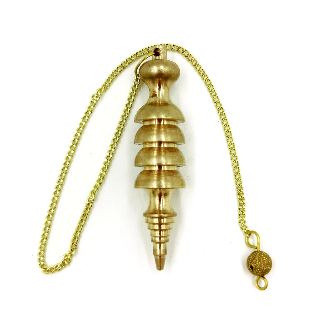 Bronze Metal Copper Spiritual Point Pendulum for Divination Healing Dowsing Wicca Balancing Pointed Cone Pendant Pendulum