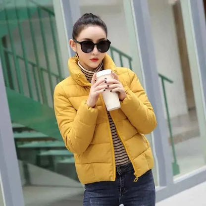 Red Quilted Padded Duck Down Short Woman Coat Thick Padding Jackets for Women Black Cropped Harajuku Fashion Winter Outer 2025