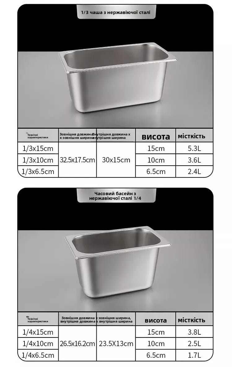 Stainl Steel Rectangular Covered Small Seasoning Box Food Container Thermal Rectangular Basin for Restaurant Kitchen - AMULET RING STORE