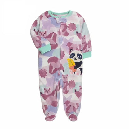 Newborn Infant Baby Girl Rompers 2024 Winter Autumn Warm Micro Fleece Animal Sleepsuit Animal Overall Babe Jumpsuits 0-12 Months - AMULET RING STORE