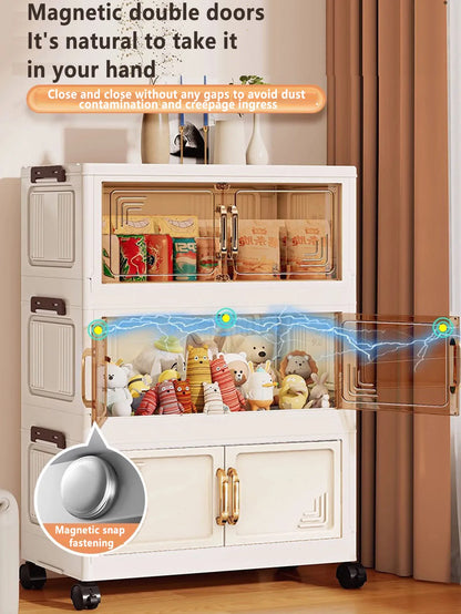 45/55/65cm Length Multifunction Storage Cabinet Large Capacity Foldable Easy-to-Install Storage Box Dustproof Wardrobe - AMULET RING STORE