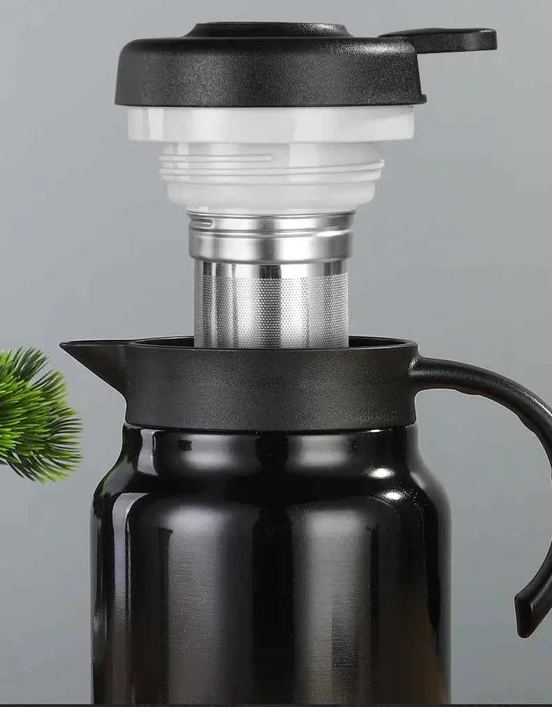 Smart LED Thermos 316 Stainless Steel Insulation Braising Teapot Large Capacity Hot Water Bottle Separating Coffee Vacuum Flask