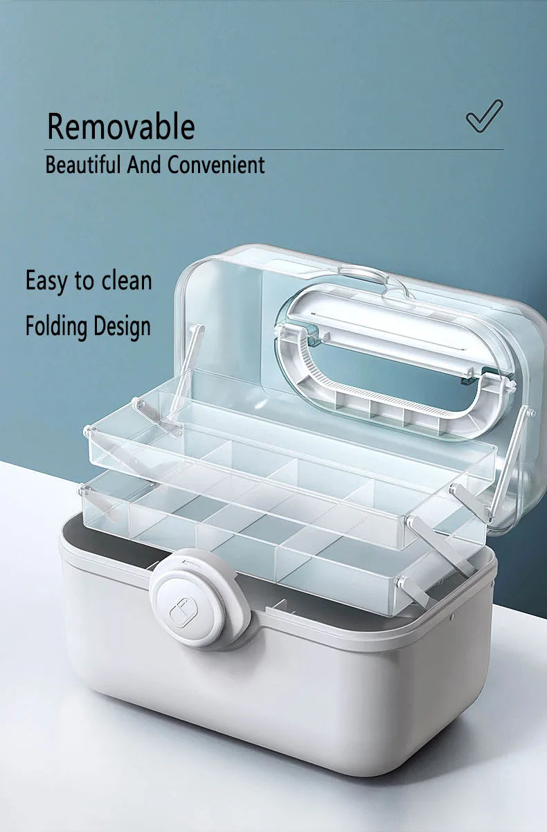 Large Capacity Family Medicine Organizer Box Portable First Aid Kit Medicine Storage Boxes Organizers Plastic Organizing Home - AMULET RING STORE