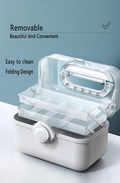 Large Capacity Family Medicine Organizer Box Portable First Aid Kit Medicine Storage Boxes Organizers Plastic Organizing Home - AMULET RING STORE