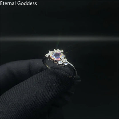 Natural Alexandrite Gemstone Ring for Women Solid 925 Sterling Silver Luxury for Engagement Bridal Gift Luxury Jewelry