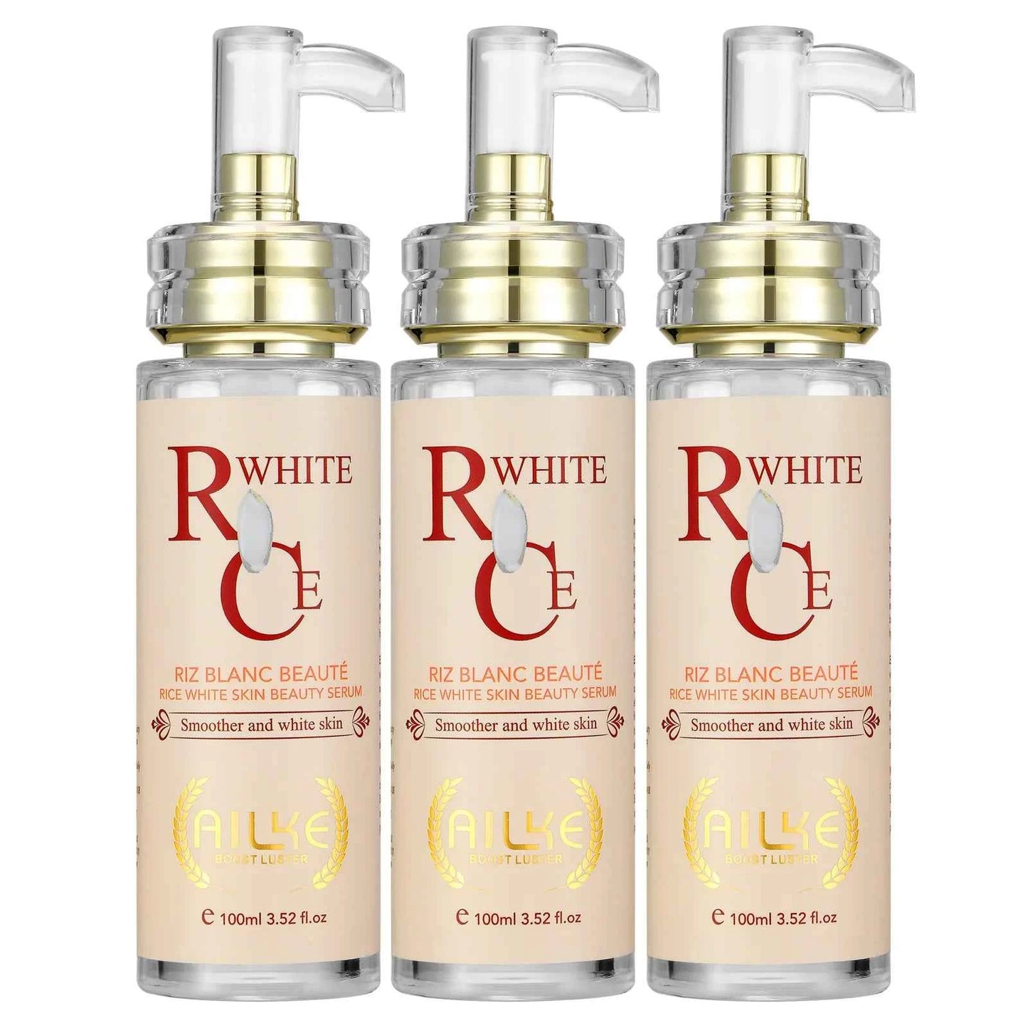 AILKE Natural Rice Extract Whitening Serum, Reduce Dark Spots With Niacinamide, Improve Dull Skin, Moisturizing for Face, Body