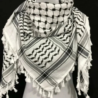 Military Shemagh Tactical Desert Scarf Shemagh Scarf Men Neck Head Wraps for Men Cotton Keffiyeh Arab Wrap with Tassel - AMULET RING STORE