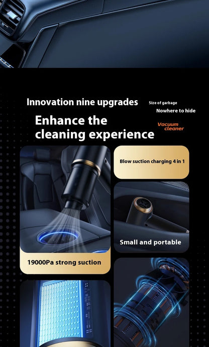 High power portable wireless vacuum cleaner, compatible with both car and home use, equipped with various accessories