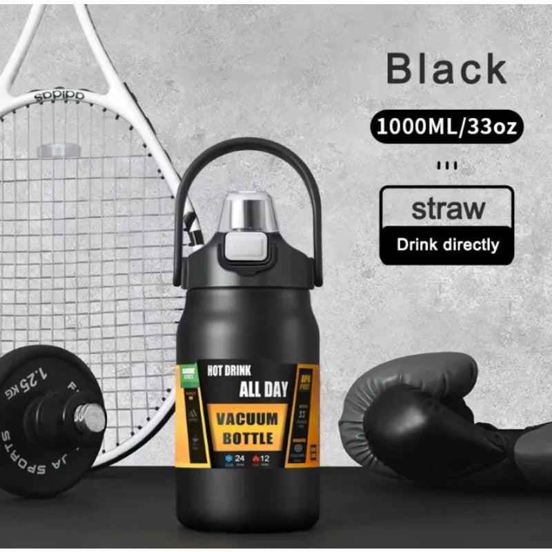 + Portable 304 SS Thermos, Large Capacity, Insulated to Hold Cold/Hot, Ideal for Sports, Hiking & Outdoor Trips - AMULET RING STORE