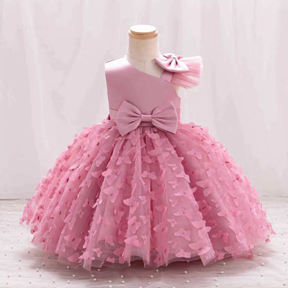 2024 Summer One Shoulder Sequin Fluffy Clothes New Off Shoulder Dress Girl Wedding Dress 0-5 Year Old Baby Girl Dress