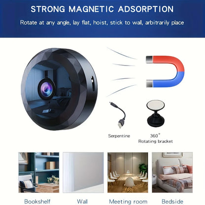 Wireless Mini WiFi Security Camera with Night Vision Motion Detection Rechargeable Battery Easy to Mount & App-Controlled - AMULET RING STORE