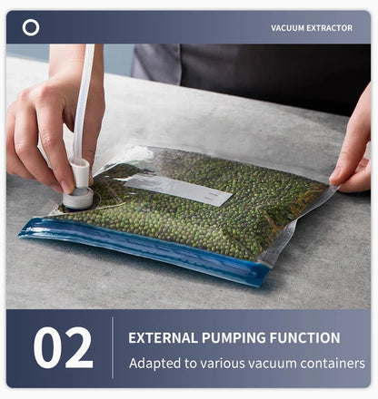 Household electric small vacuum sealer built-in cutting machine kitchen food storage seal vacuum bag touch button vacuum sealer - AMULET RING STORE