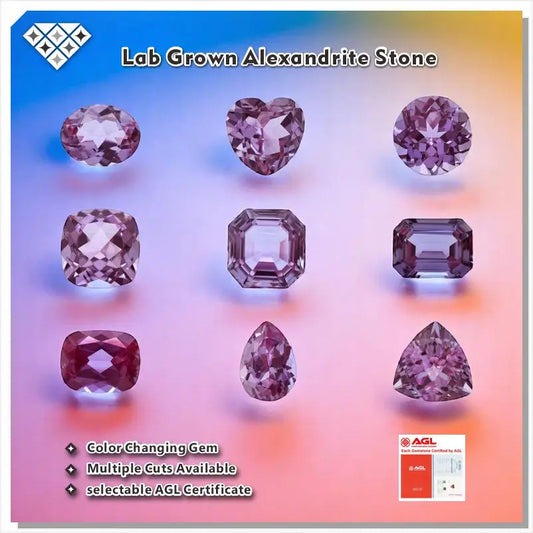 Lab Grown Alexandrite Stone High Quality Multiple Cuts Available Eco-Friendly Color Changing Gem Selectable Certificate