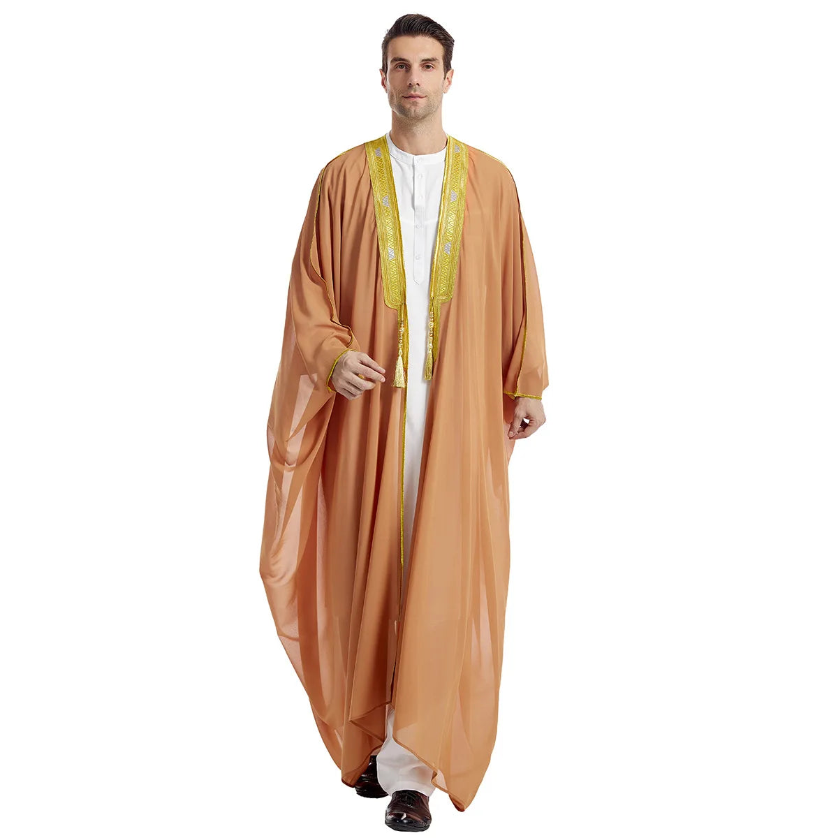 Eid Ramadan Islamic Clothing Men Kaftan Moroccan Kebaya Open Muslim Kimono Turkey Abaya East National Costume For Prayer Clothes