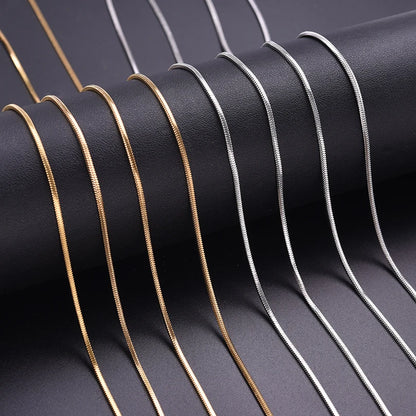 Wholesale 45/50/60/70cm Snake Chain Necklace Stainless Steel Necklaces For Women Men Accessories Vintage Jewelry Collares Hombre - AMULET RING STORE