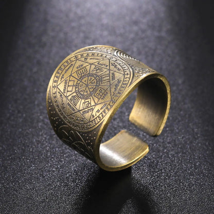 Jeshayuan Seal Of The 7 Archangels Protection Ring For Men