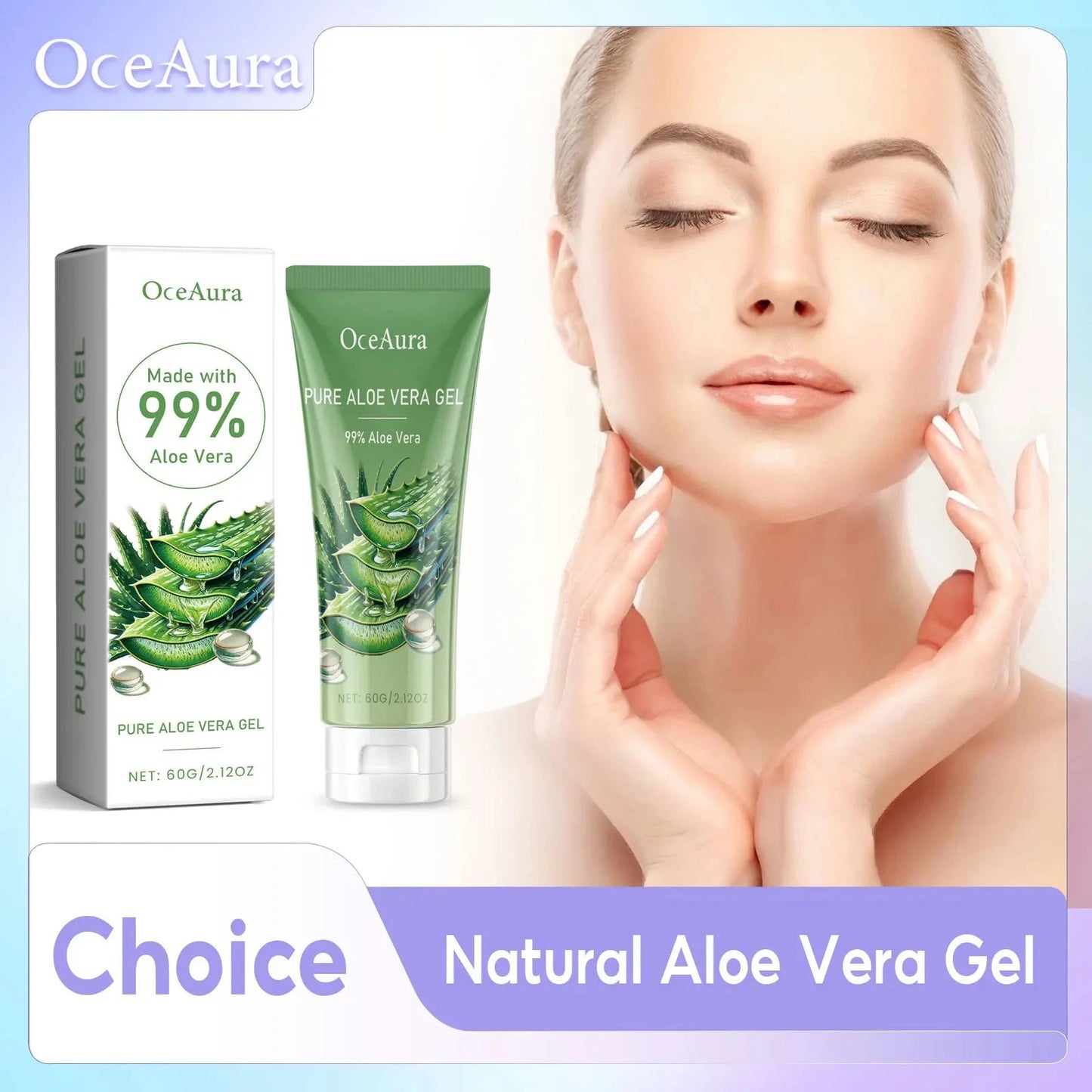 Sunburn Repair Aloe Vera Gel Hydrating Moisturizing Face Cream Relieve Dry Tight Sensitive Skin Care Brightening Facial Cream - AMULET RING STORE