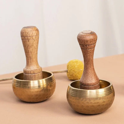 Mini Singing Bowl Portable Small Tibetan Bowls Nepal Handmade Meditation Sound Healing Mindfulness Spiritual Copper Percussion - AMULET RING STORE