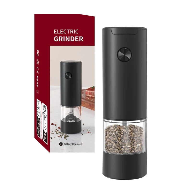 Electric Salt And Pepper Grinder With Adjustable Coarseness Refillable Mills Battery Powered Pepper Grinder Kitchen Gadget Tool - AMULET RING STORE