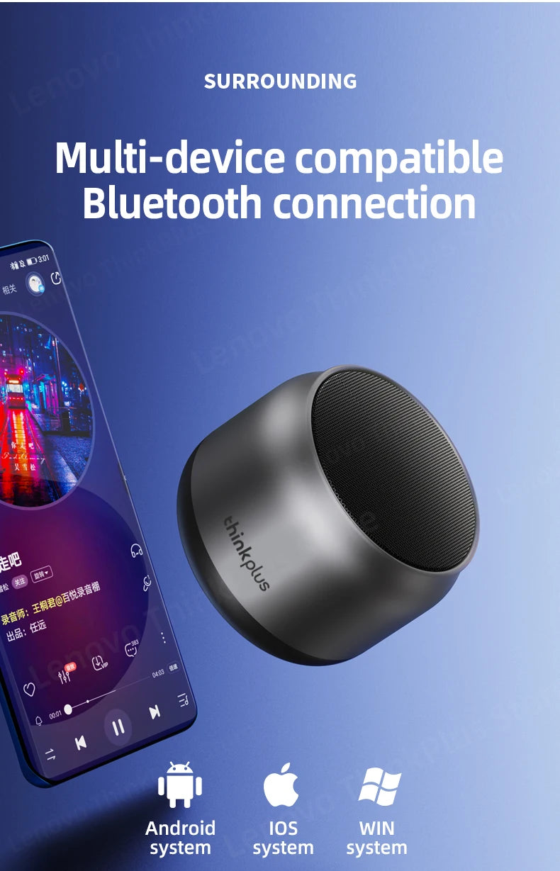 100% Original Lenovo K30 Portable Hifi Bluetooth Wireless Speaker Waterproof USB Outdoor Loudspeaker Music Surround Bass Box Mic