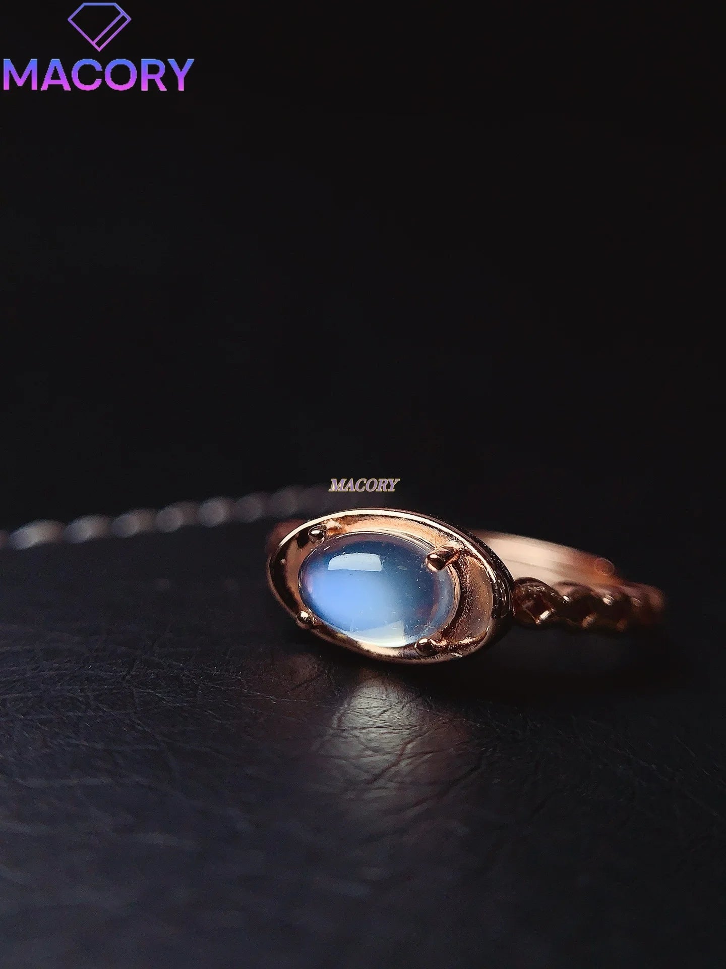 Natural Moonstone S925 Sterling Silver Ladies Ring 5*7mm Exquisite Fashion Jewelry with Certificate Holiday High-end Gifts