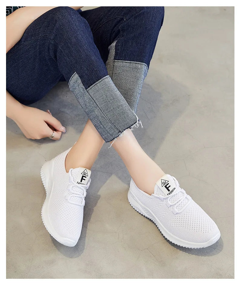 Women's shoes 2025 mesh breathable comfortable sports shoes soft sole lightweight fashion casual shoes - AMULET RING STORE
