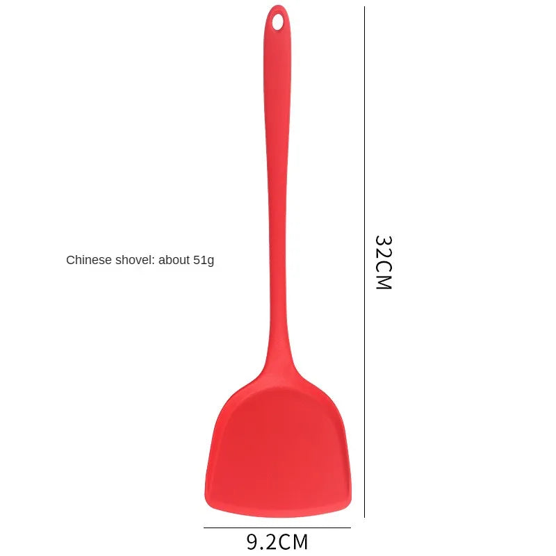 8ps Household black Silicone kitchenware 8-piece set of Chinese spaghetti spoon salad spaghetti spaghetti spaghetti，Rice spoon，