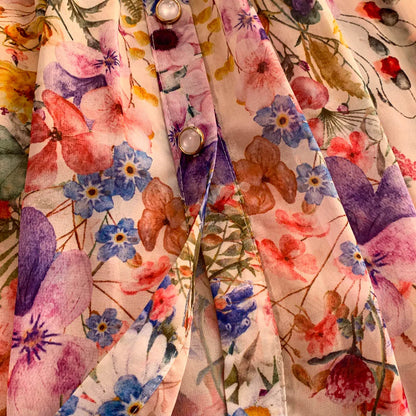 Faionable Print Long Dr Women's Spring Belted Waist Pleated Lantern Sve Turn-down Collar Dr Korean Sle Commute