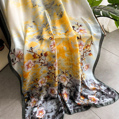 Spring Scarf Women's Luxury Design Polyester Material Smooth Scarf Soft Shawl Beach - AMULET RING STORE