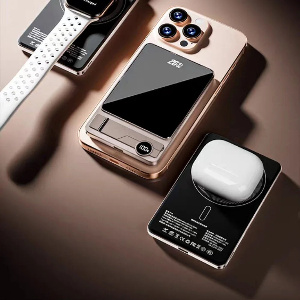 Ultra Slim 10000mAh Magnetic Power Bank CCC Certified Fast Charger for iPhone Watch Wireless Portable Battery For Samsung - AMULET RING STORE