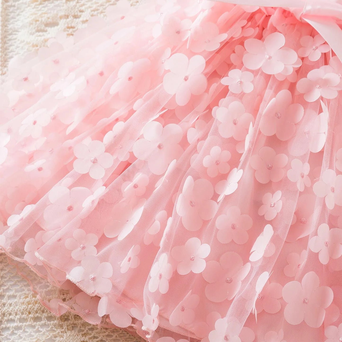 Toddler Baby Girls Clothes Elegant Floral Print Tulle Dress Summer Kids Princess Party Birthday Dress Butterfly Solid Mesh Dress