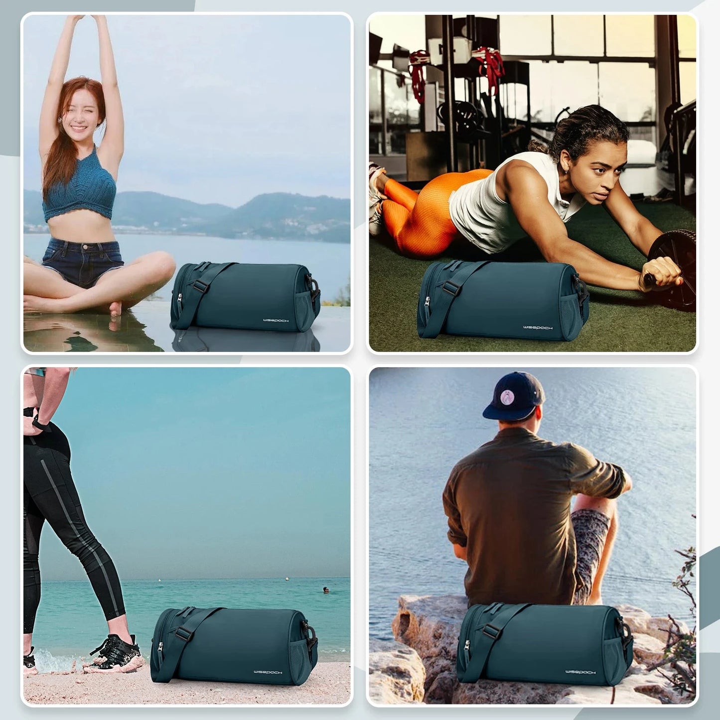 Sports Fitness Bag Women Travel Bag Multi-functional Handbag Yoga Bag Short-Distance Weekender Travel Package Swimming Gym Bags